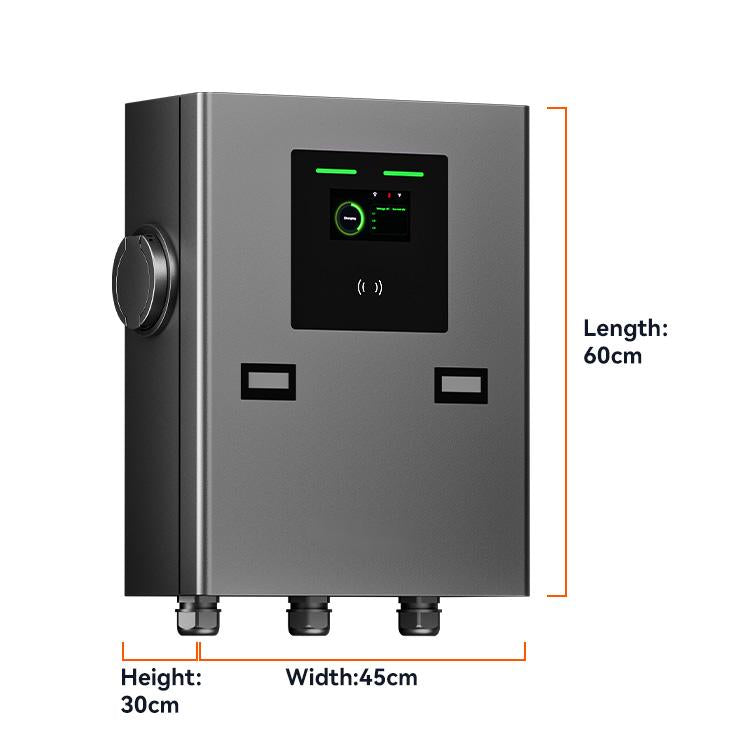 New OCPP2.0.1 AC EV Charger 14kW 22kW 44kW Wall-mounted Commercial EV Charger Station Type 2 Plug Fast Charging Socket