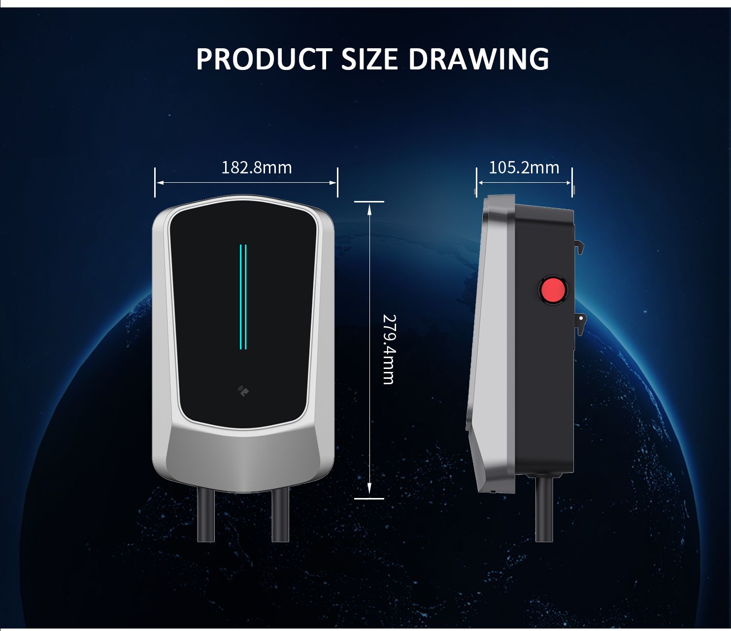 Wallbox EV Charger 7/11/22KW with 4.3" LCD | App, Card & Password Access