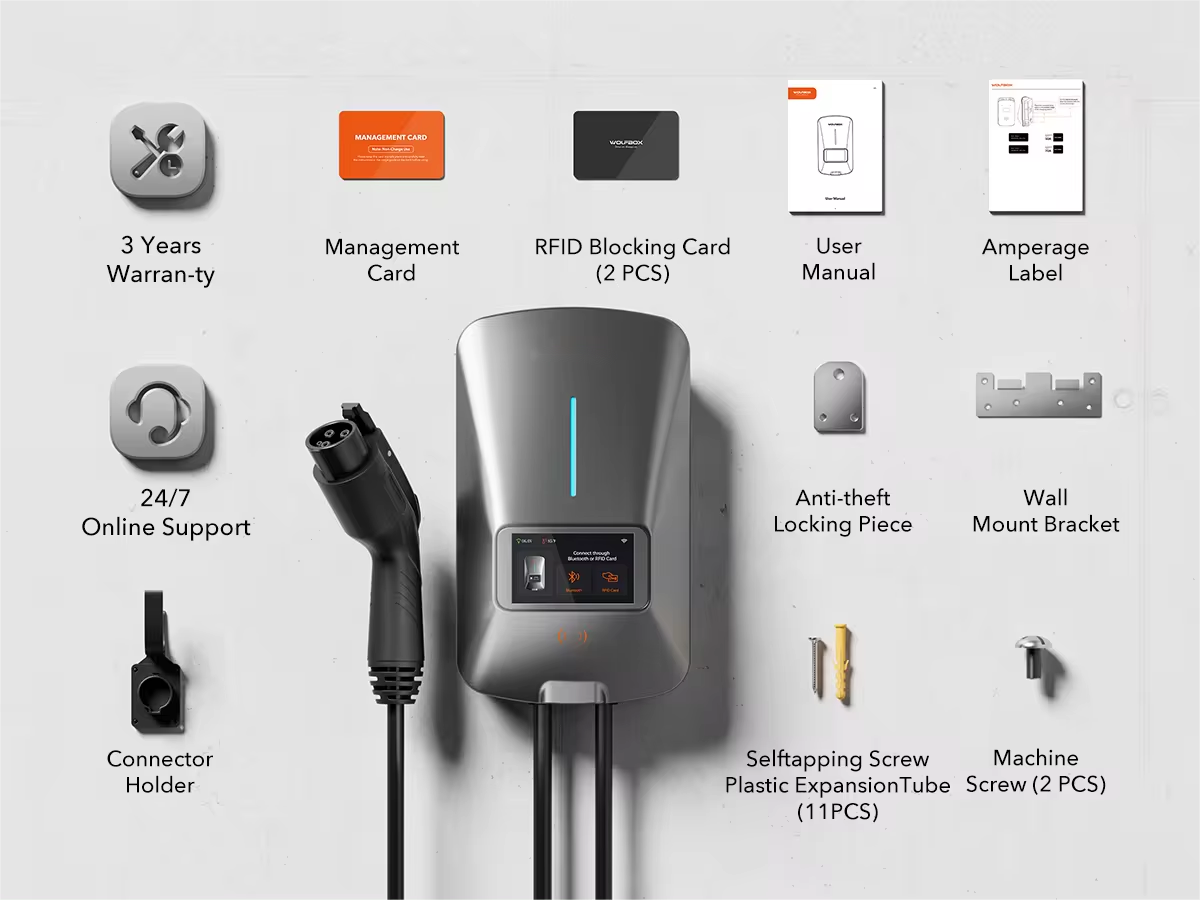 22KW Fast EV Charger with App, WiFi & Dynamic Load Balancing
