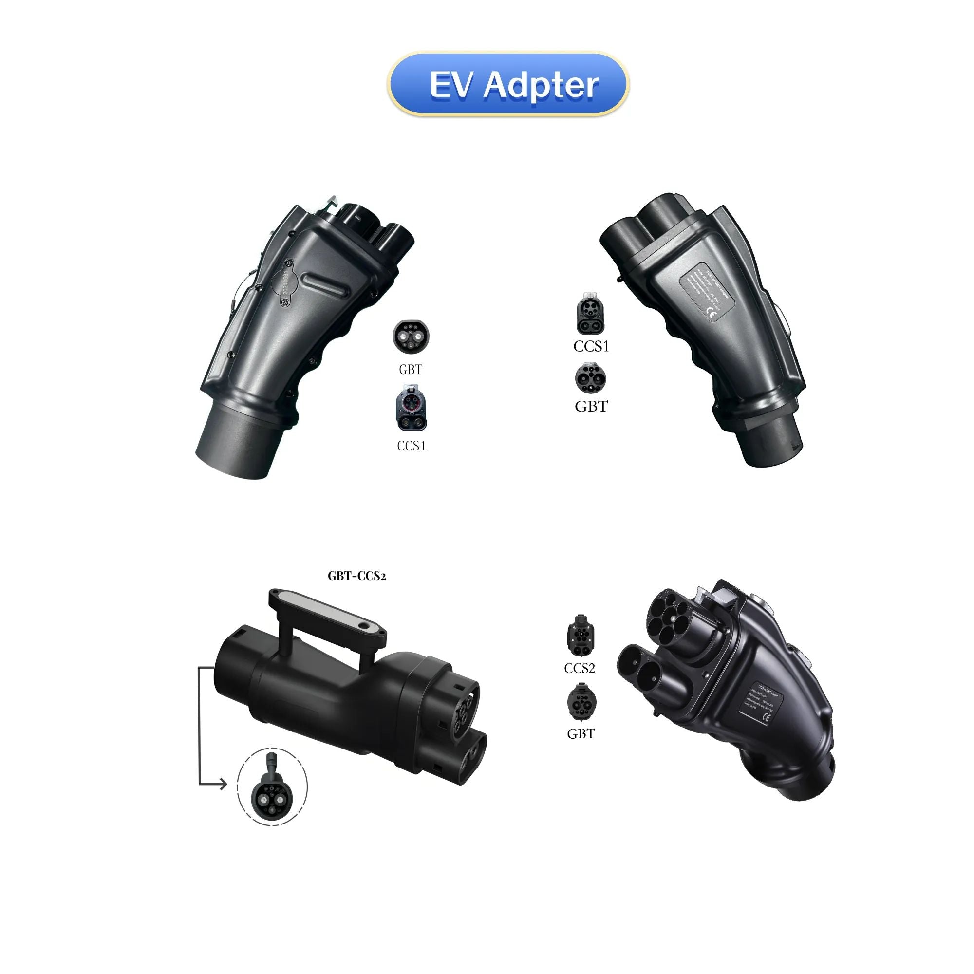 Upgraded 250A CCS2 to GBT DC Charging EV Adapter