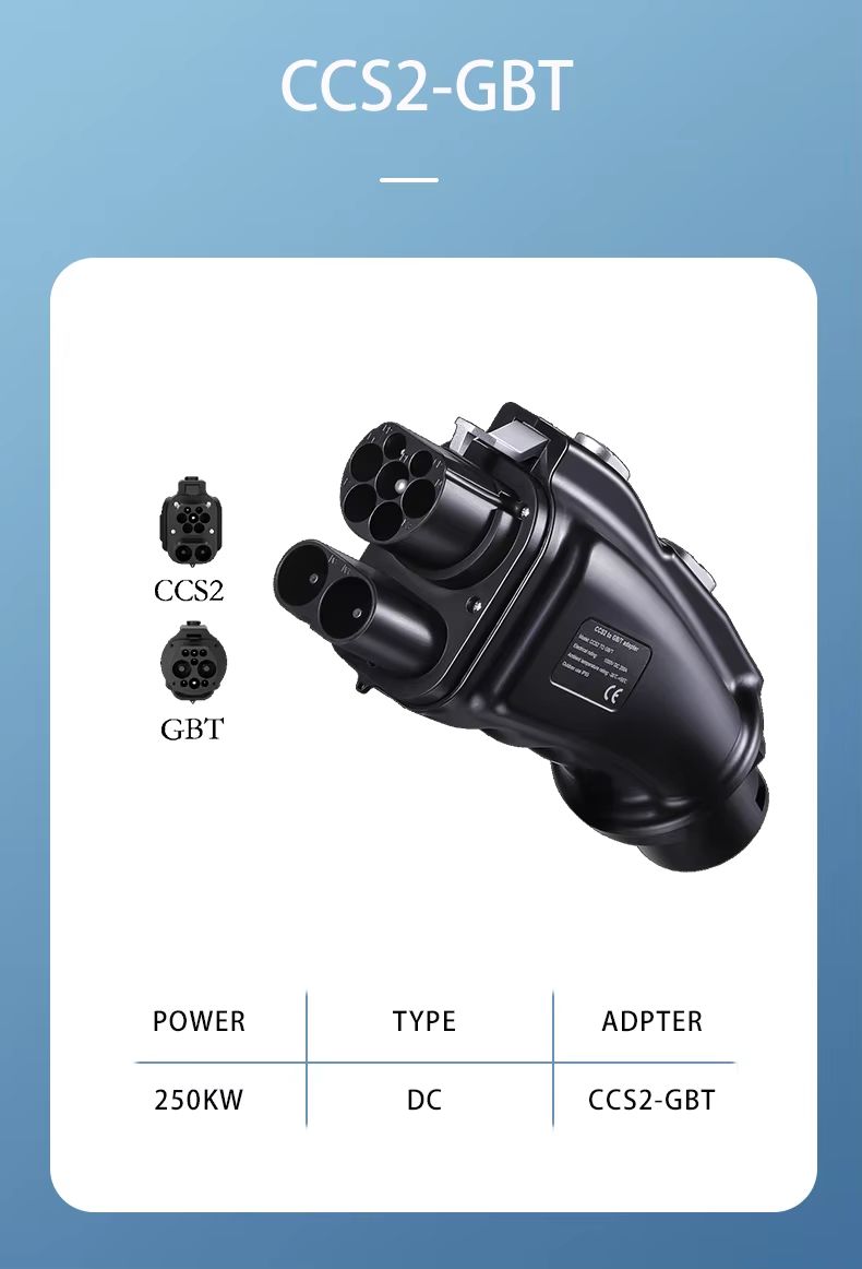 Upgraded 250A CCS2 to GBT DC Charging EV Adapter