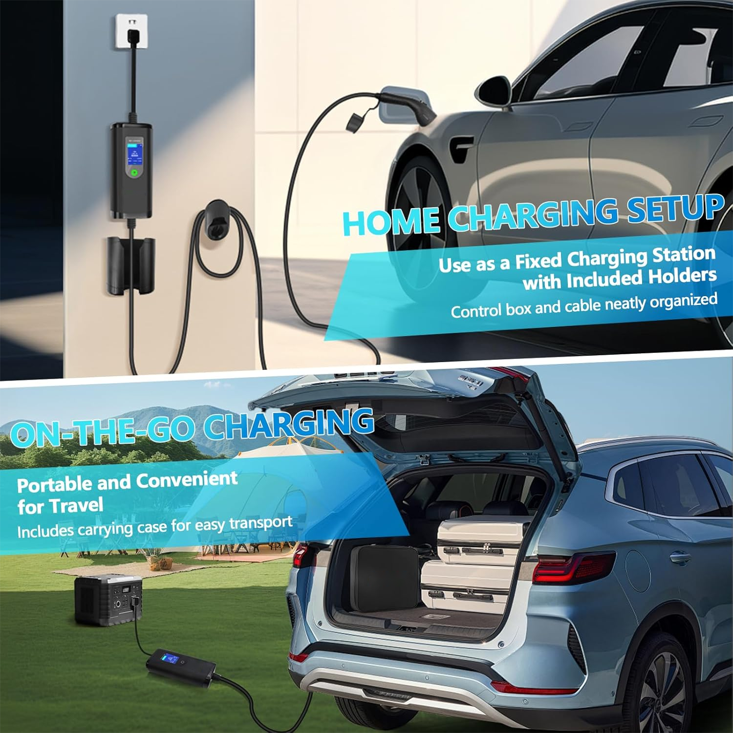 Wholesale Electric Car 16a 32a 3.5kw 7kw Ev Charging Station Portable Ev Charger with Screen Adjustable