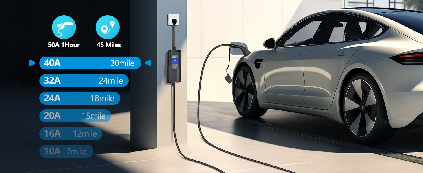 Wholesale Electric Car 16a 32a 3.5kw 7kw Ev Charging Station Portable Ev Charger with Screen Adjustable