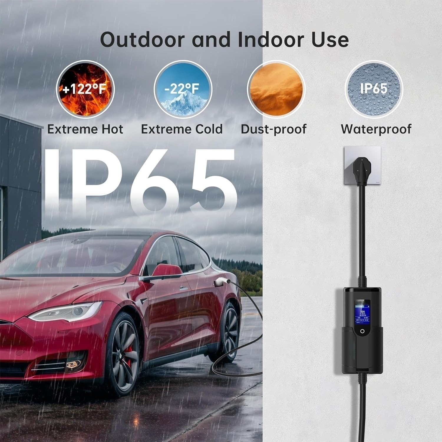 Wholesale Electric Car 16a 32a 3.5kw 7kw Ev Charging Station Portable Ev Charger with Screen Adjustable