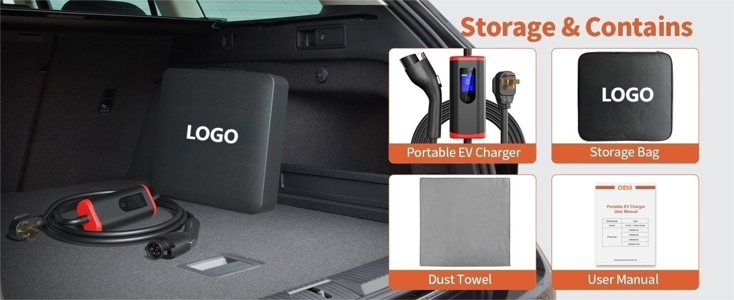 Wholesale Electric Car 16a 32a 3.5kw 7kw Ev Charging Station Portable Ev Charger with Screen Adjustable