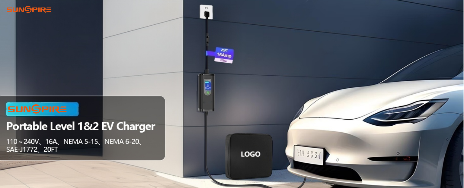 Wholesale Electric Car 16a 32a 3.5kw 7kw Ev Charging Station Portable Ev Charger with Screen Adjustable