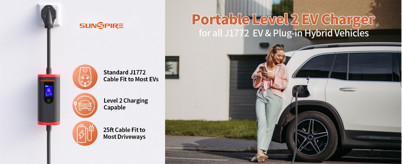 Wholesale Electric Car 16a 32a 3.5kw 7kw Ev Charging Station Portable Ev Charger with Screen Adjustable