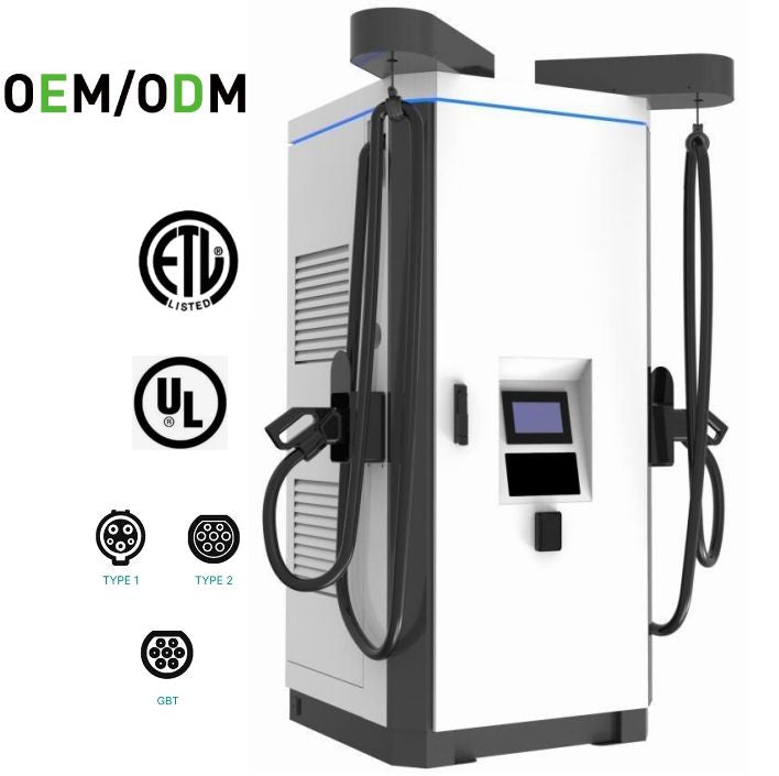 Commercial 80kW~300kW TUV Dual Mode Fast Charger System Dual Gun CCS2 Rapid EV Charging Stations With POS APP