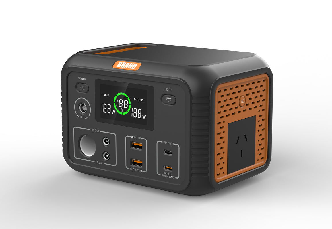 LiFePO4 Battery With LED Light Portable 300W Power Station Energy Storage Solar Generator
