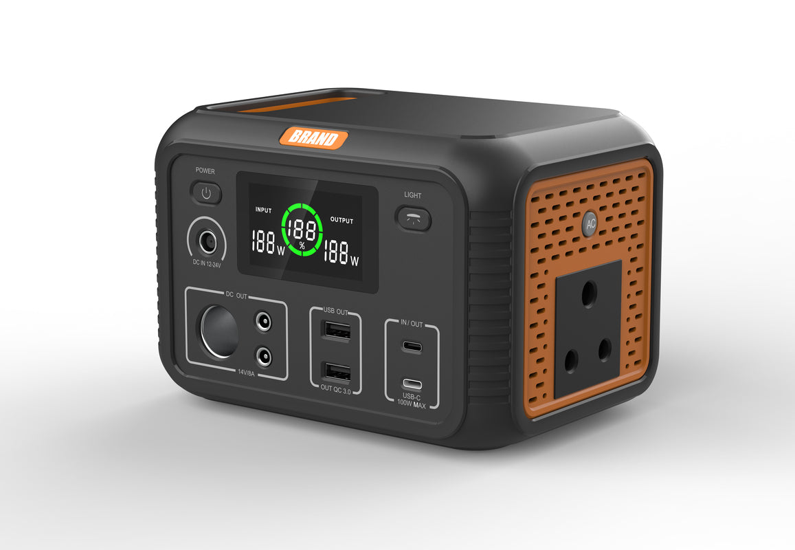 LiFePO4 Battery With LED Light Portable 300W Power Station Energy Storage Solar Generator