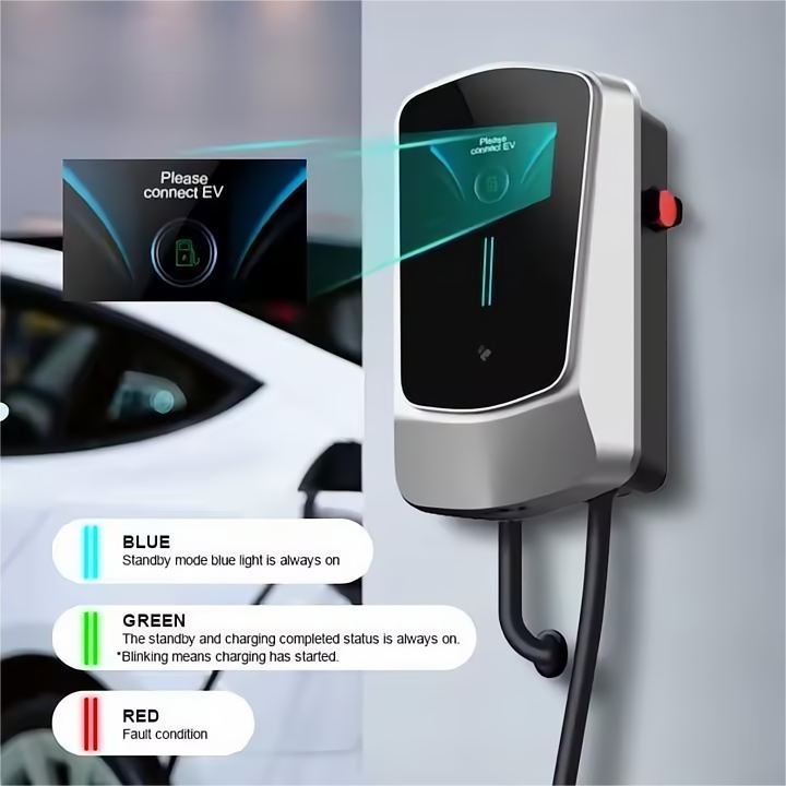 Wallbox EV Charger 7/11/22KW with 4.3" LCD | App, Card & Password Access