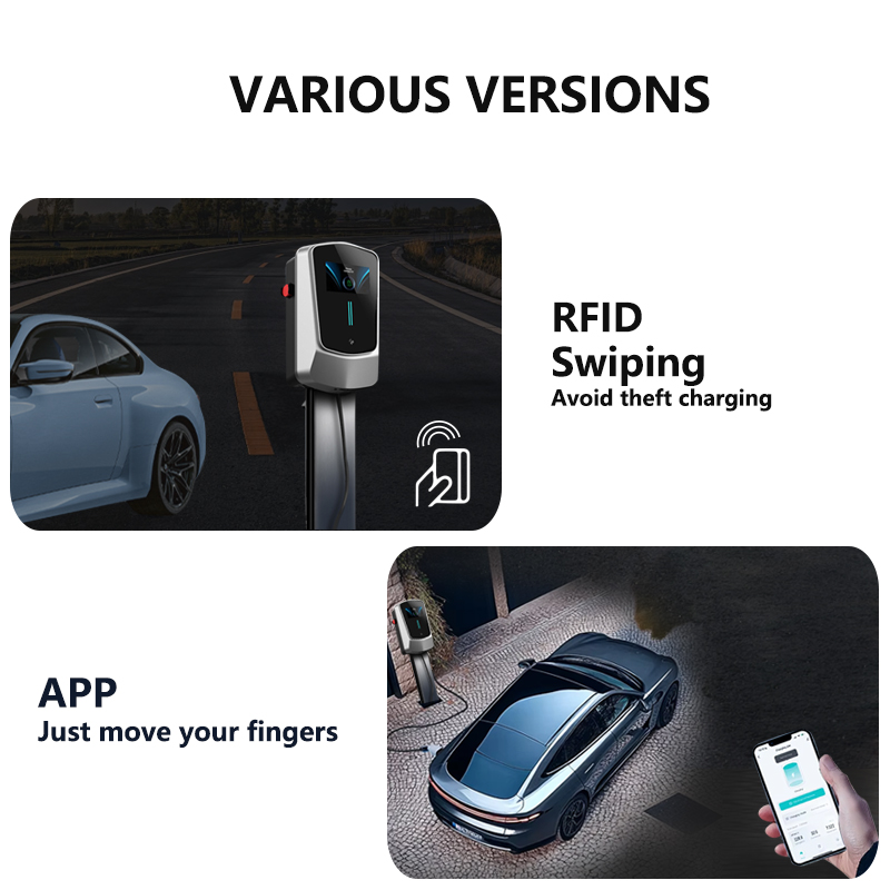 Wallbox EV Charger 7/11/22KW with 4.3" LCD | App, Card & Password Access