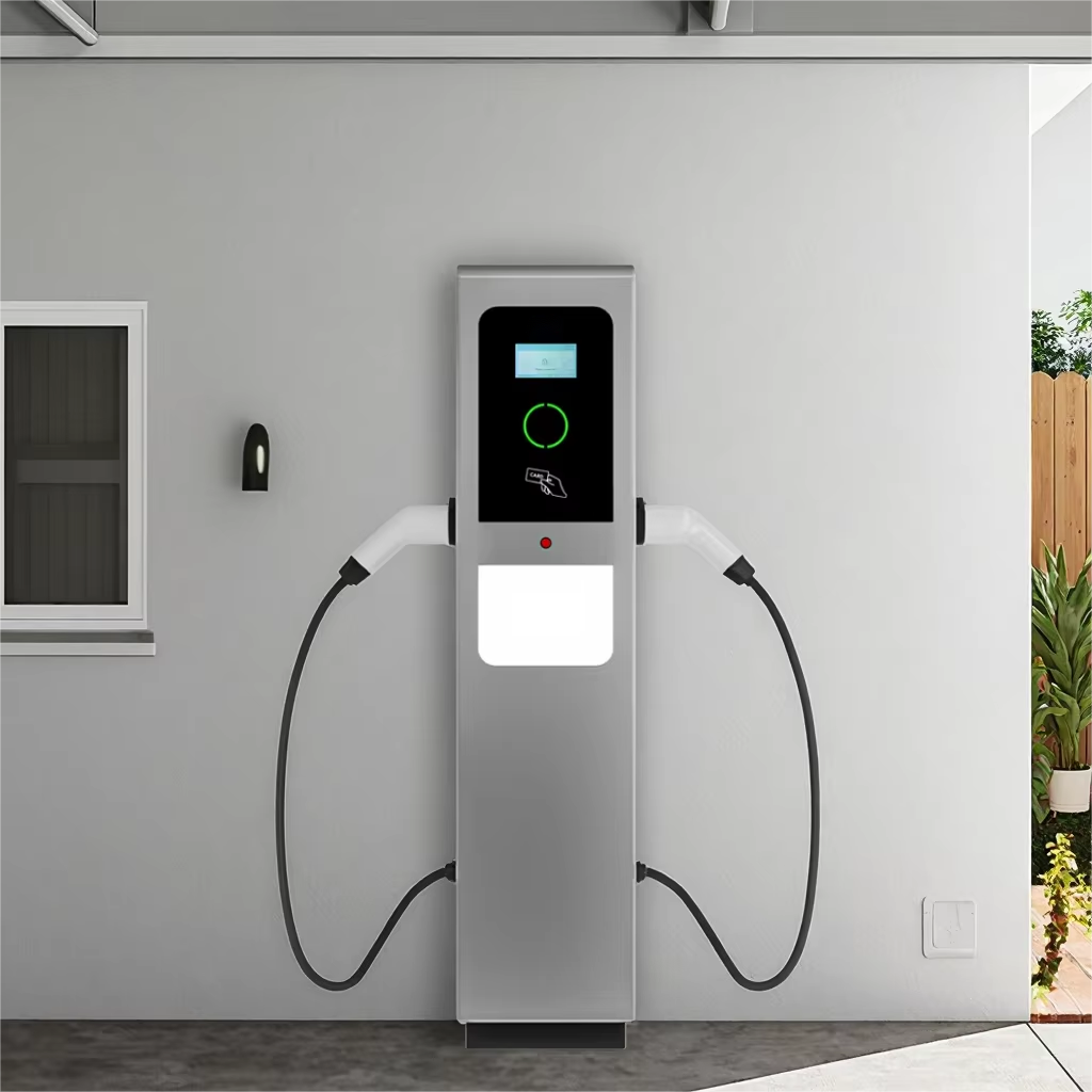 Dual Gun Floor Stand EV Charging Station | 2x7KW, 2x11KW, 2x22KW | OCPP Compliant