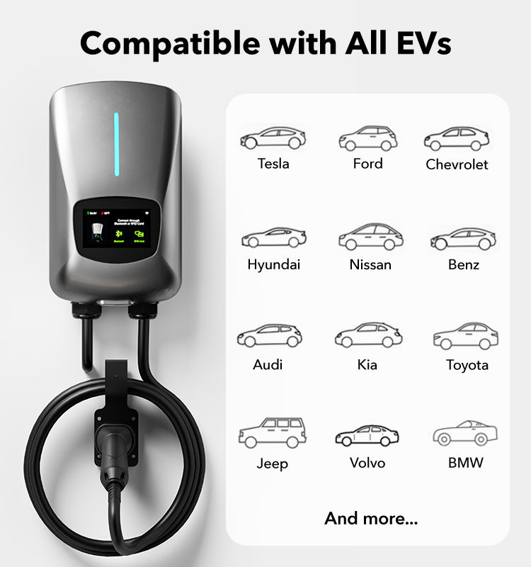OEM Factory APP Voice Control 32A 7kW Type 2 Ev Fast European Standard Car Electric Charger Station