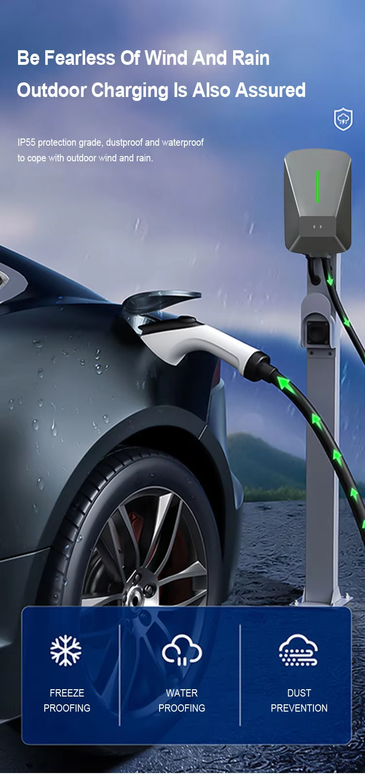 OEM Inlet Evse Type 2 32A Smart EV Charging Socket Ev Charger 220V Electric Car Charger Station
