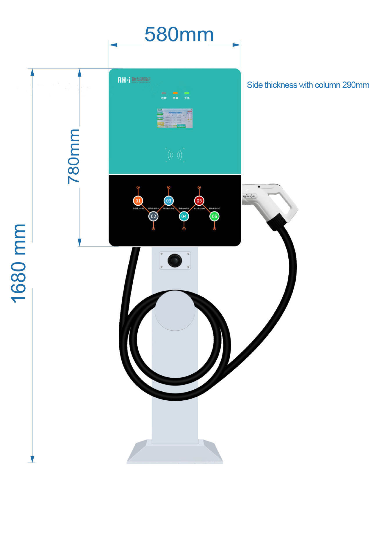 New Energy GBT DC Charging Station | 100A/125A Floor-Mounted