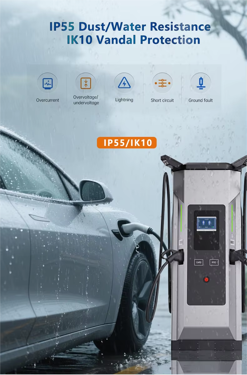 120kW 160kW DC OCPP Fast Car EV Charger Station New Energy Charging Pile with CCS CHAdeMO GBT Dual Guns Floor-Mounted Charging Piles