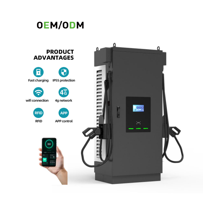 Commercial Floor Mounted EV Charging DC 120kW 180kW GBT CSS2 Dual Gun EV Fast Charger OCPP1.6 FRID Card