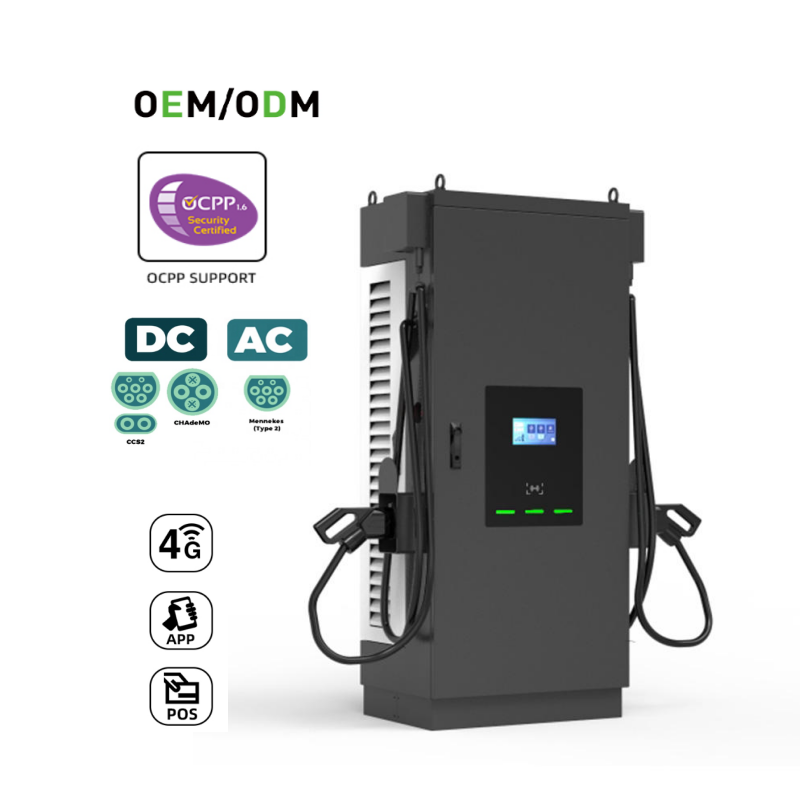 Commercial Floor Mounted EV Charging DC 120kW 180kW GBT CSS2 Dual Gun EV Fast Charger OCPP1.6 FRID Card