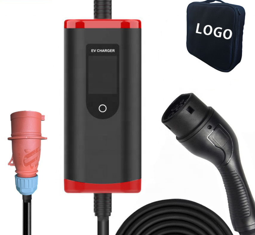 Wholesale Electric Car 16a 32a 3.5kw 7kw Ev Charging Station Portable Ev Charger with Screen Adjustable