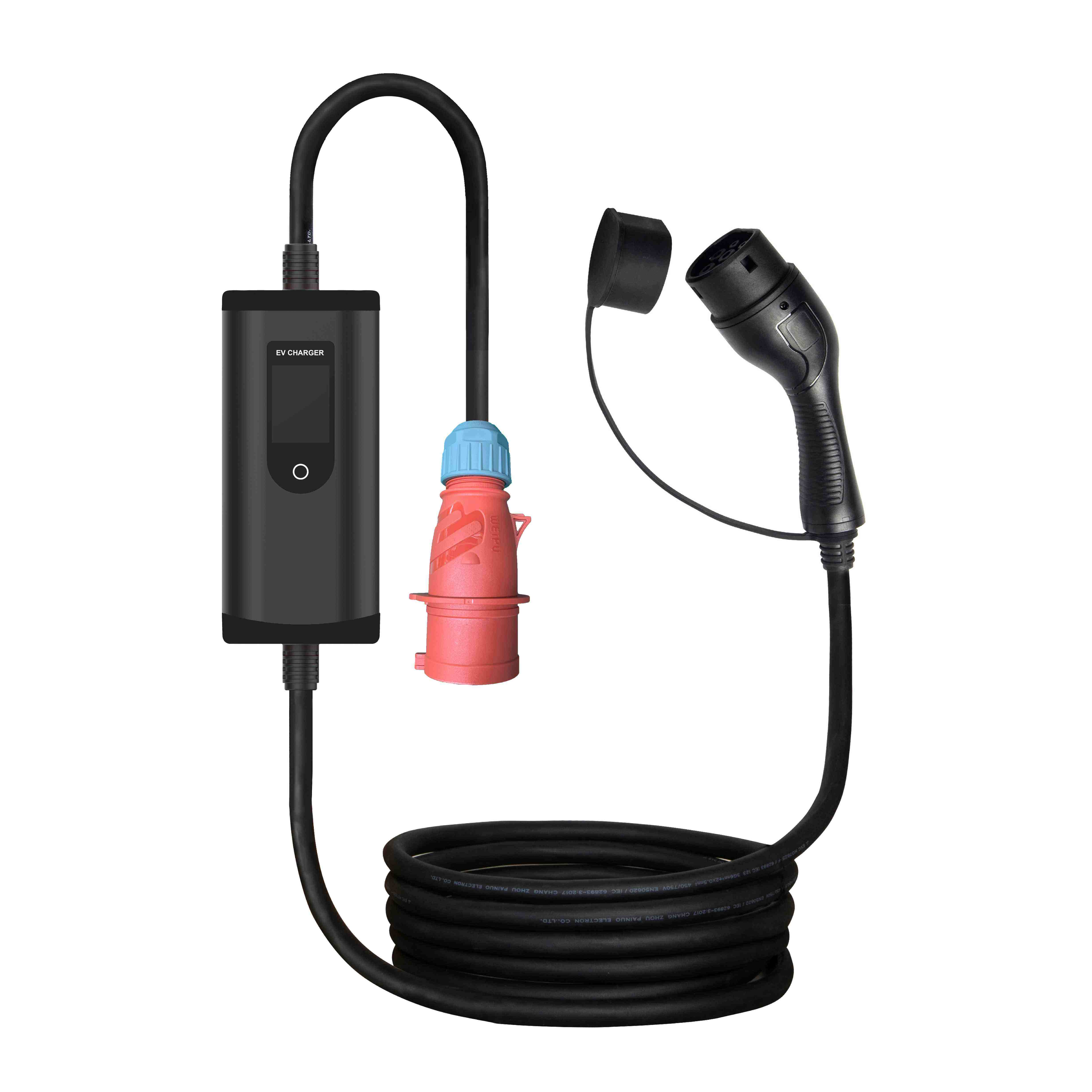 Wholesale Electric Car 16a 32a 3.5kw 7kw Ev Charging Station Portable Ev Charger with Screen Adjustable