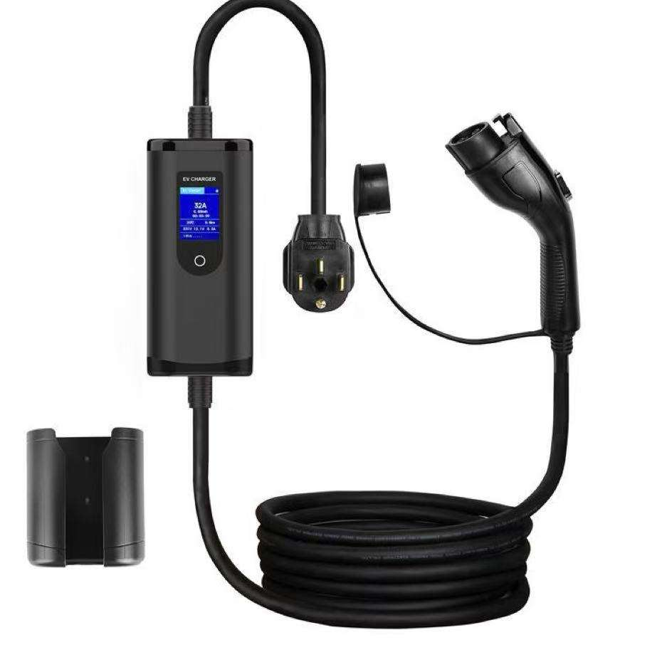 Wholesale Electric Car 16a 32a 3.5kw 7kw Ev Charging Station Portable Ev Charger with Screen Adjustable