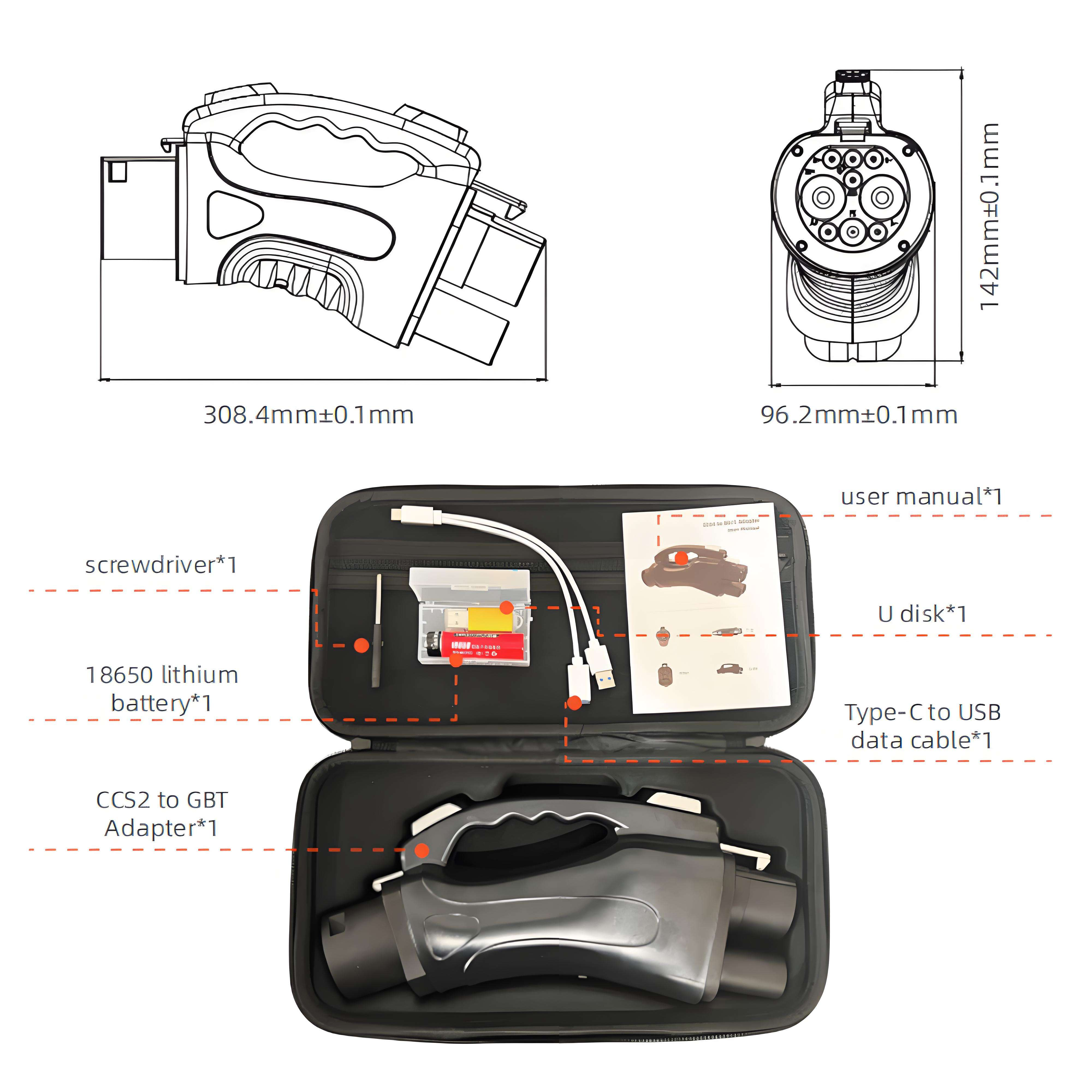 CCS2 to GBT EV Charging Adapter | 1000V 300A DC