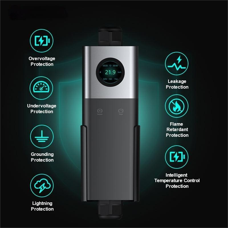 Customizable Level 2 Portable EV Charging Station with WiFi & App | 7kW-22kW