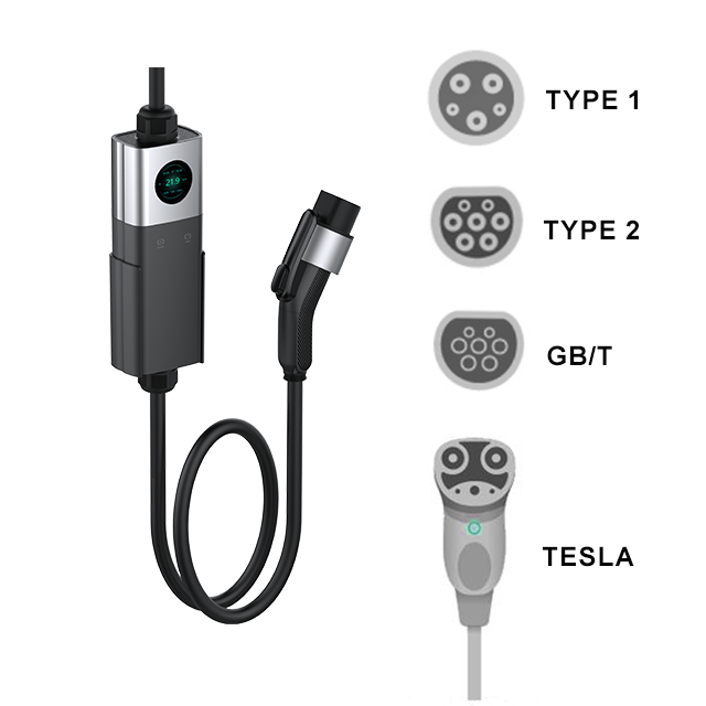 Customizable Level 2 Portable EV Charging Station with WiFi & App | 7kW-22kW