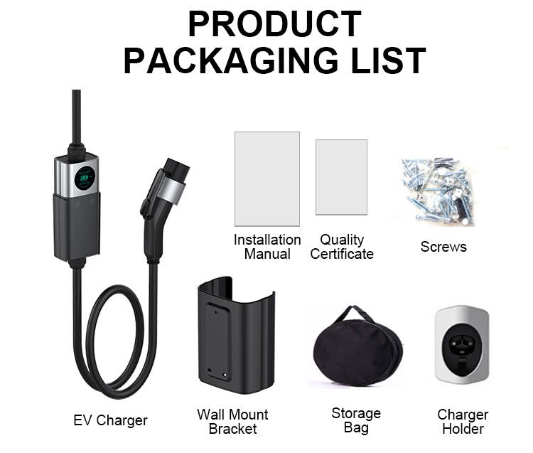Customizable Level 2 Portable EV Charging Station with WiFi & App | 7kW-22kW