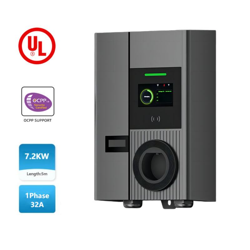 Smart EV Charger with App Control Mobile App Monitoring Load Balancing RFID QR Code Payment OCPP 2.0 22kW Charger for Tesla EVSE