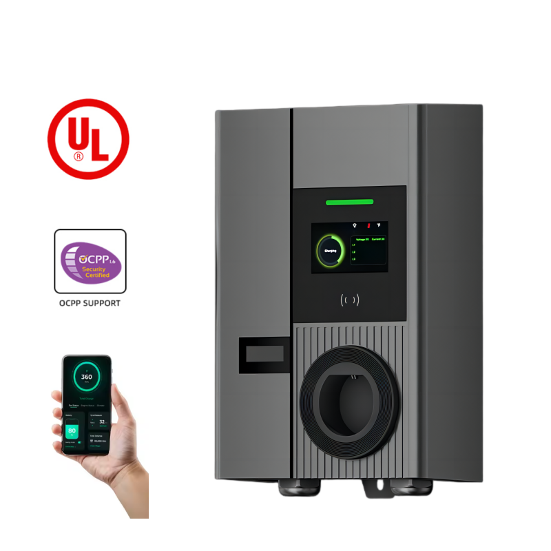 Smart EV Charger with App Control Mobile App Monitoring Load Balancing RFID QR Code Payment OCPP 2.0 22kW Charger for Tesla EVSE
