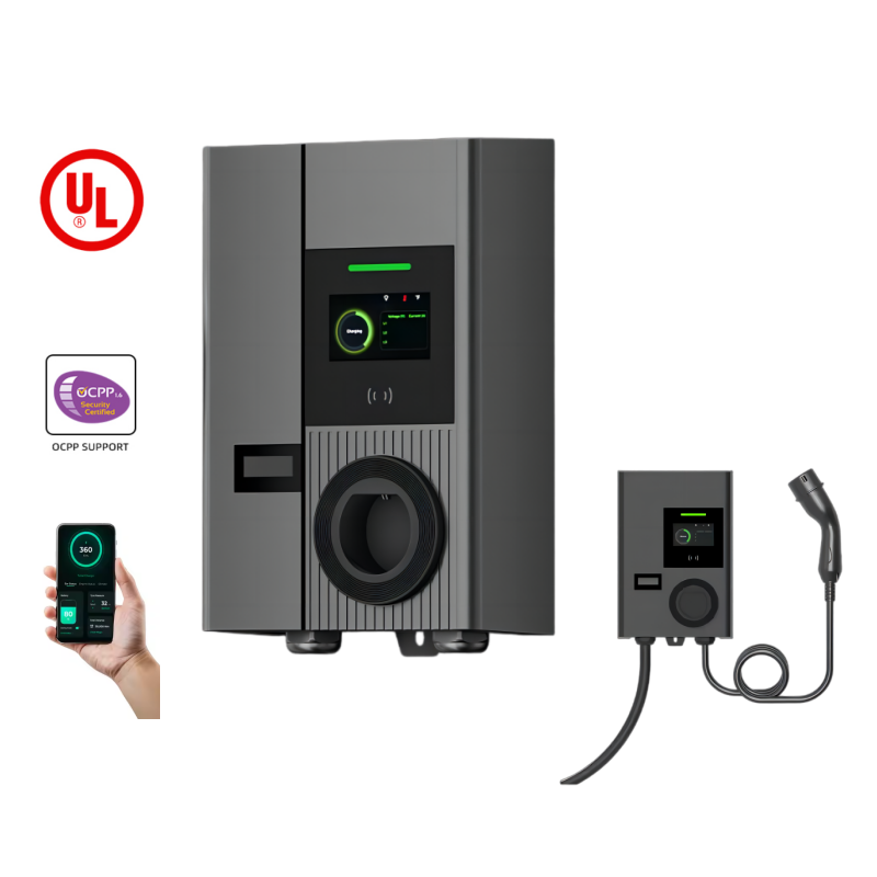 Smart EV Charger with App Control Mobile App Monitoring Load Balancing RFID QR Code Payment OCPP 2.0 22kW Charger for Tesla EVSE