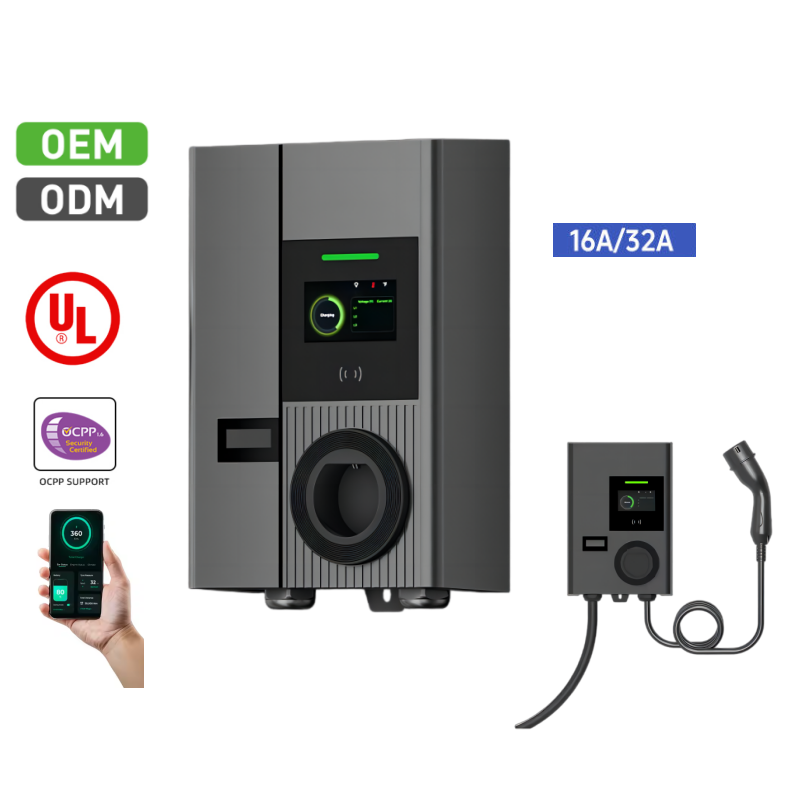 Smart EV Charger with App Control Mobile App Monitoring Load Balancing RFID QR Code Payment OCPP 2.0 22kW Charger for Tesla EVSE
