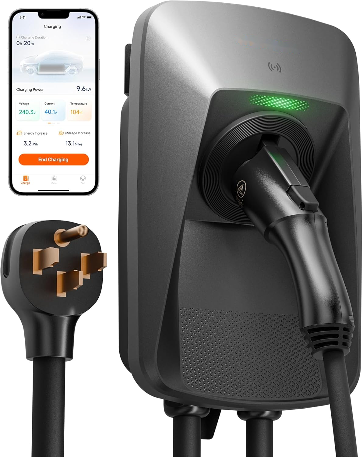 LED Status AC One Phase EV Charger CE TUV Approval 22 kW Portable 7.4kW EV Charging Station with Dynamic