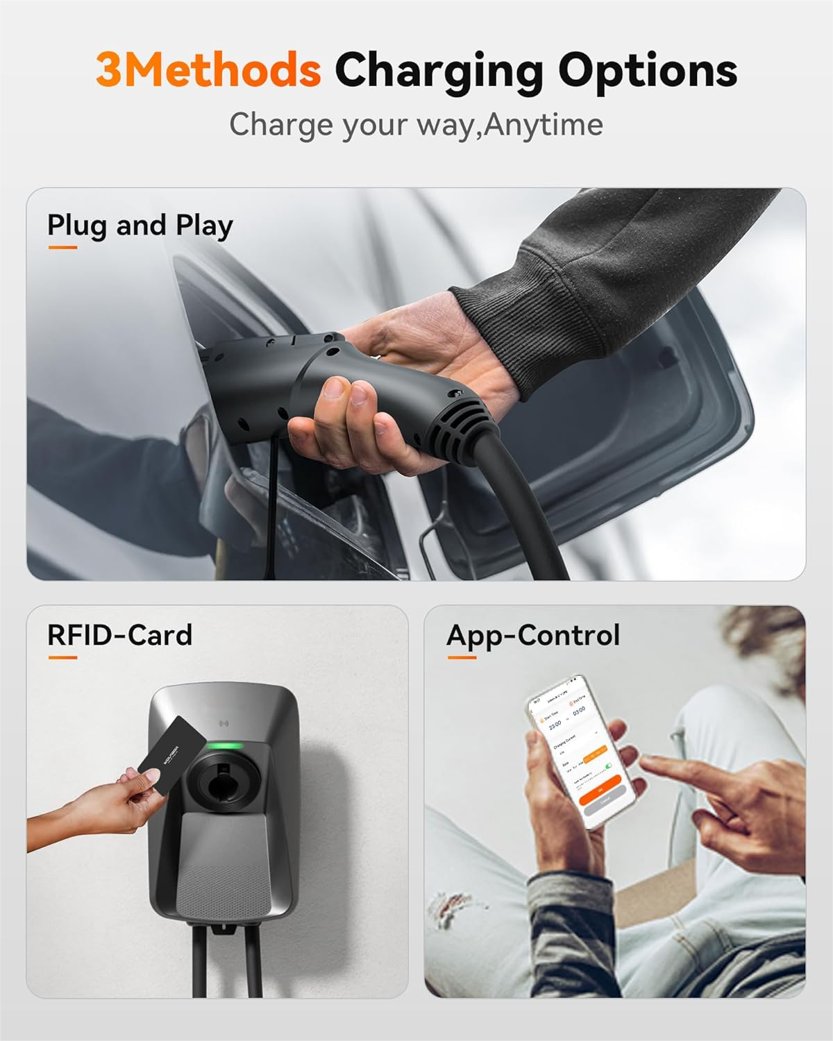 LED Status AC One Phase EV Charger CE TUV Approval 22 kW Portable 7.4kW EV Charging Station with Dynamic
