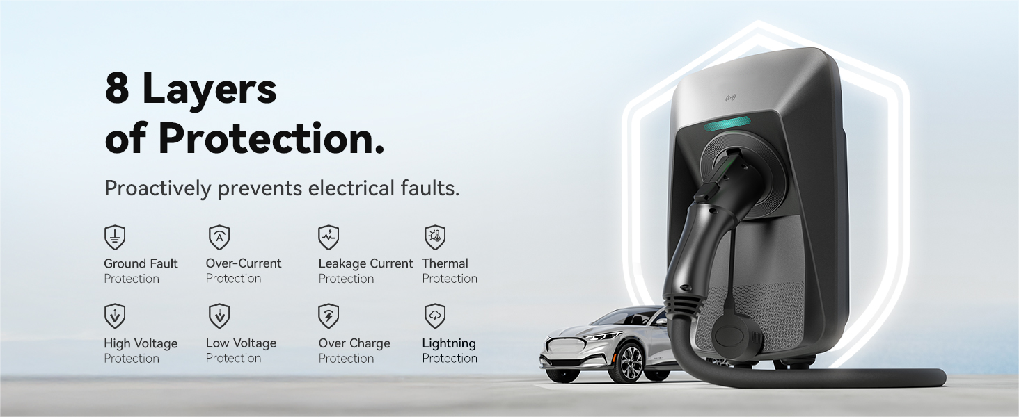 LED Status AC One Phase EV Charger CE TUV Approval 22 kW Portable 7.4kW EV Charging Station with Dynamic