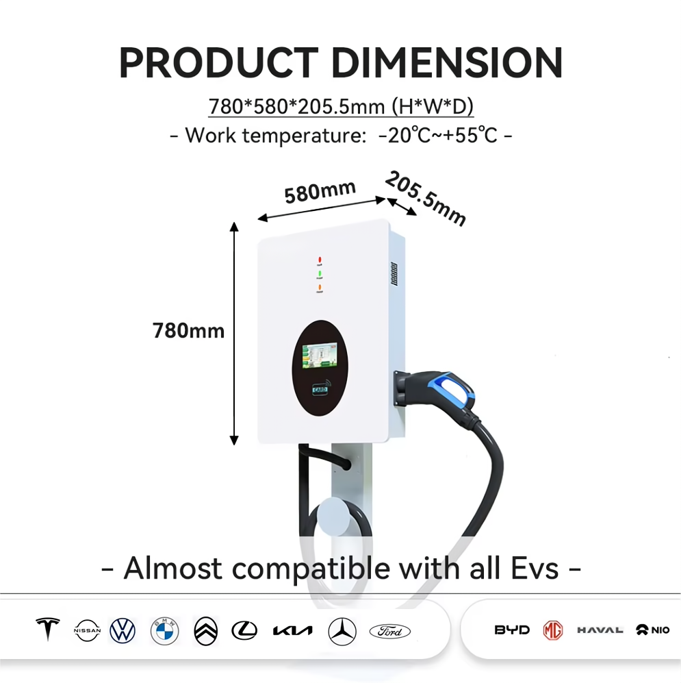 Wall-Mounted DC EV Charger | 30KW-40KW | GBT Interface & OCPP 1.6J