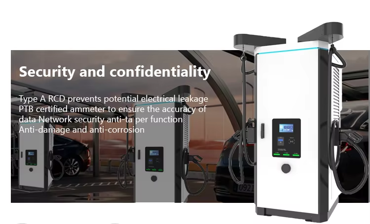 Commercial 80kW~300kW TUV Dual Mode Fast Charger System Dual Gun CCS2 Rapid EV Charging Stations With POS APP