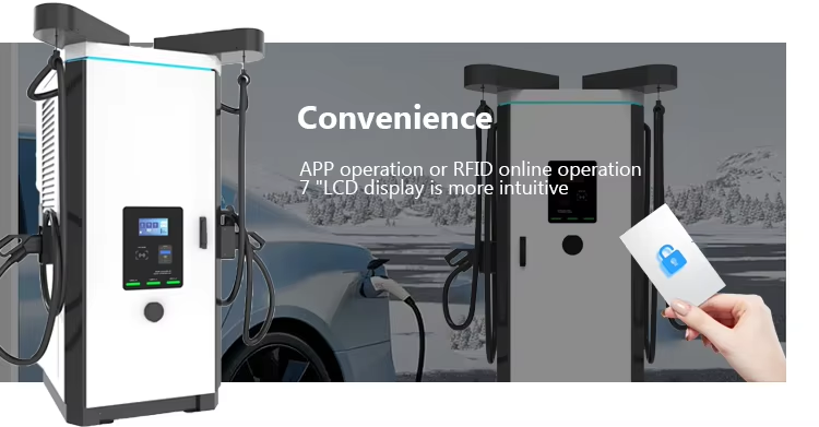 Commercial 80kW~300kW TUV Dual Mode Fast Charger System Dual Gun CCS2 Rapid EV Charging Stations With POS APP