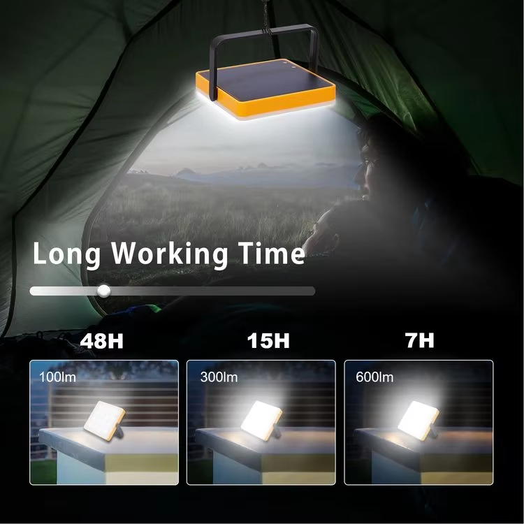 High Quality Outdoor LED Solar Camping Lantern Portable Rechargeable IPX4 Waterproof Flashlight Battery Powered Emergency Lights