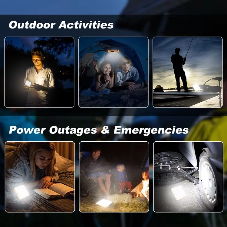 High Quality Outdoor LED Solar Camping Lantern Portable Rechargeable IPX4 Waterproof Flashlight Battery Powered Emergency Lights