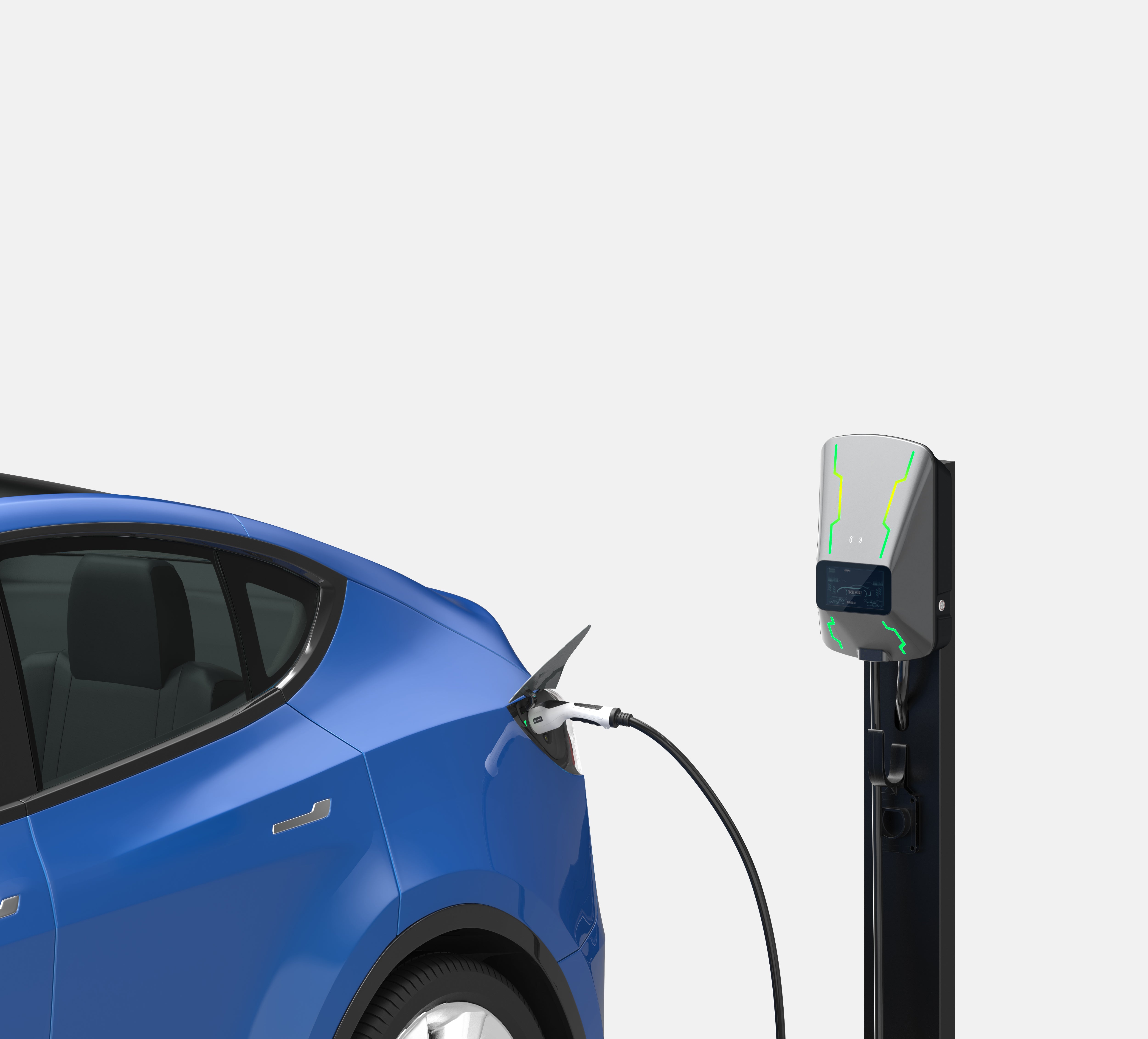 OEM Custom 32A Single Phase 7KW Intelligent Voice-Controlled Charging Station Wallbox Electric Vehicle Ev IP55 Safe Charger
