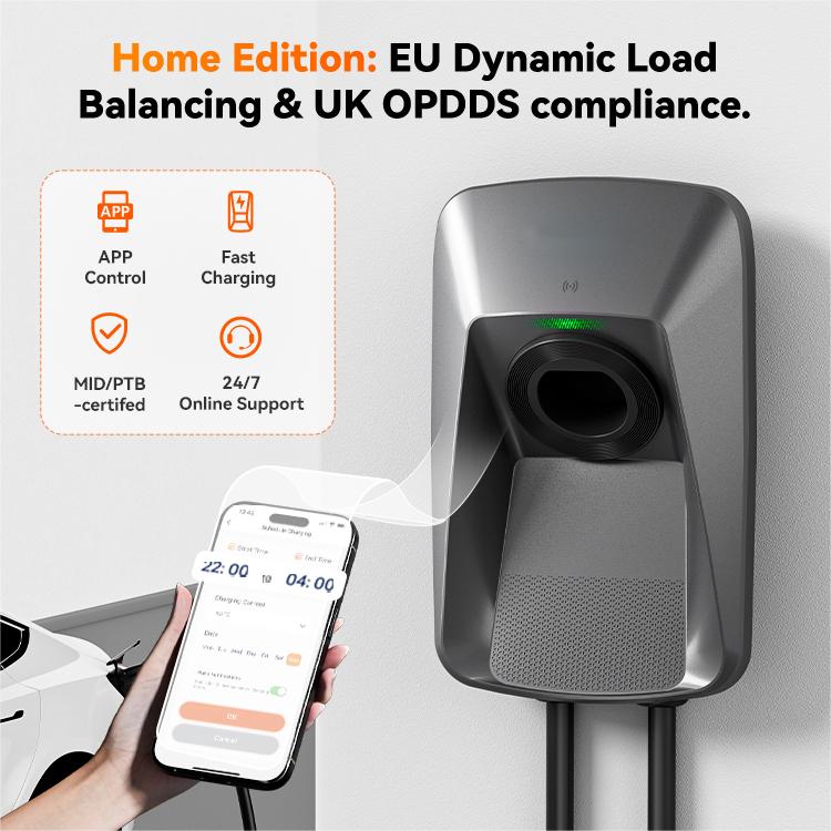 LED Status AC One Phase EV Charger CE TUV Approval 22 kW Portable 7.4kW EV Charging Station with Dynamic