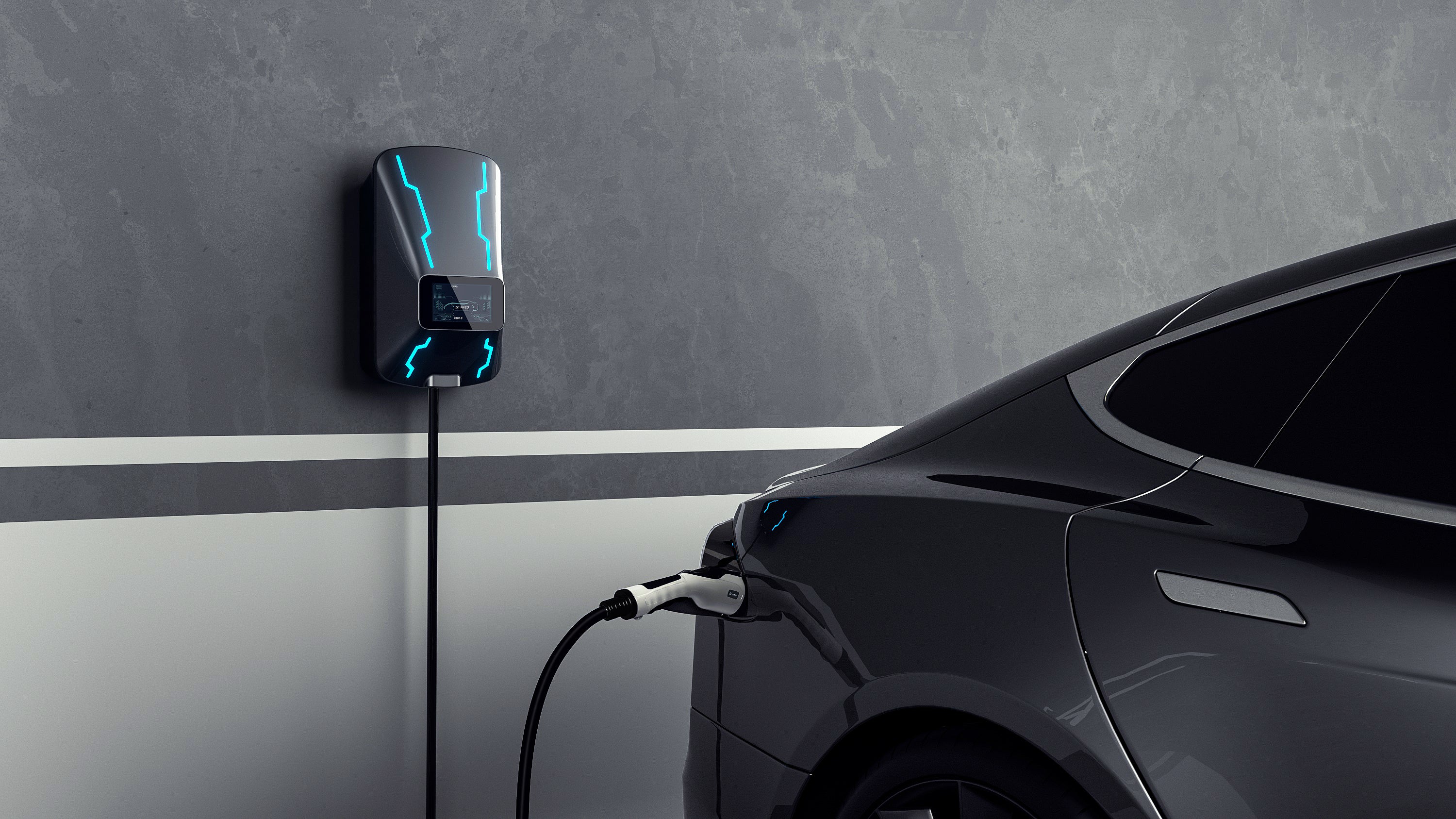 OEM Custom 32A Single Phase 7KW Intelligent Voice-Controlled Charging Station Wallbox Electric Vehicle Ev IP55 Safe Charger