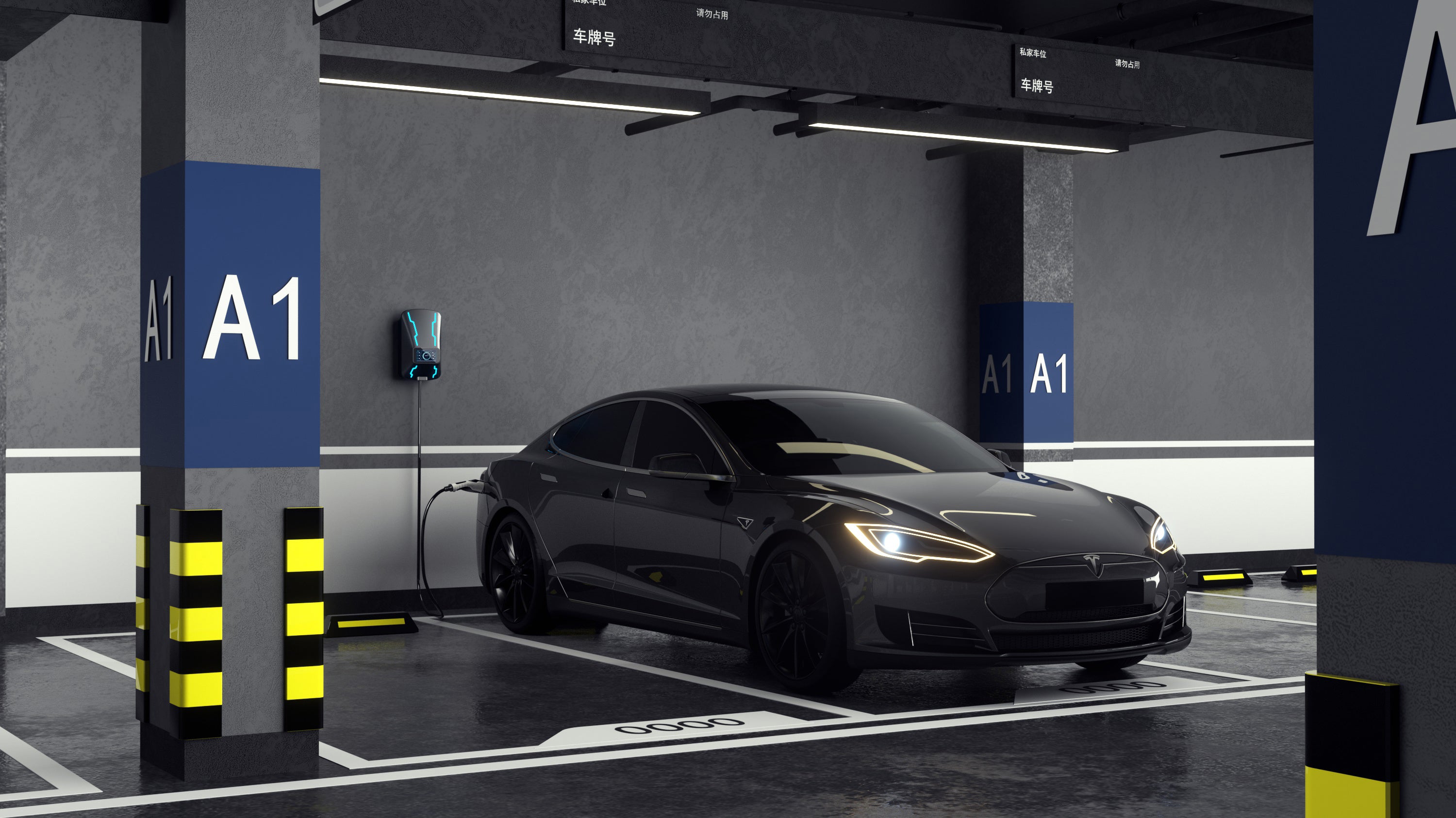OEM Custom 32A Single Phase 7KW Intelligent Voice-Controlled Charging Station Wallbox Electric Vehicle Ev IP55 Safe Charger
