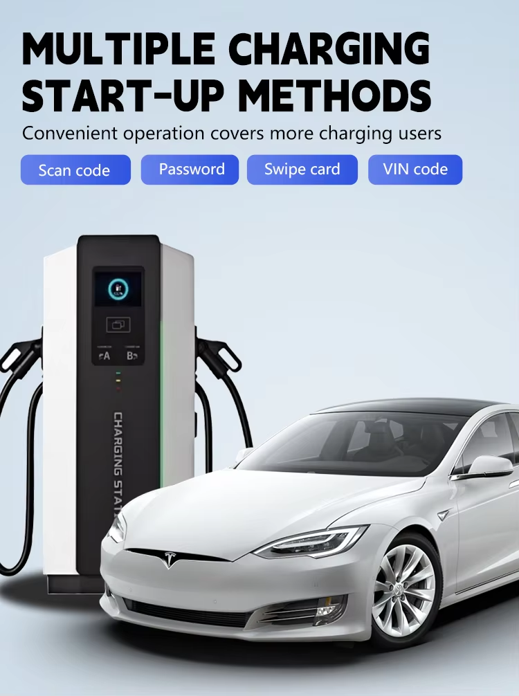60-480kW Integrated Floor-Mounted DC EV Charging Station Dual Guns, Fast Charger for Commercial Use