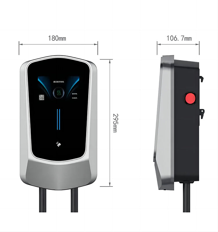 Wallbox EV Charger 7/11/22KW with 4.3" LCD | App, Card & Password Access