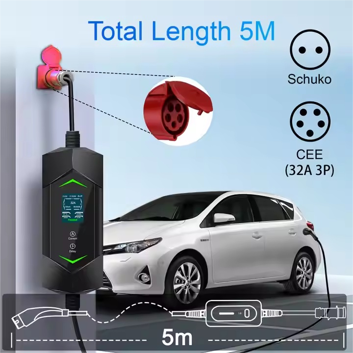 Hot Sale high power home use 3.5KW 7kw 11KW 22KW  type 2 portable ev charger charging station 32A ev Ac fast charging