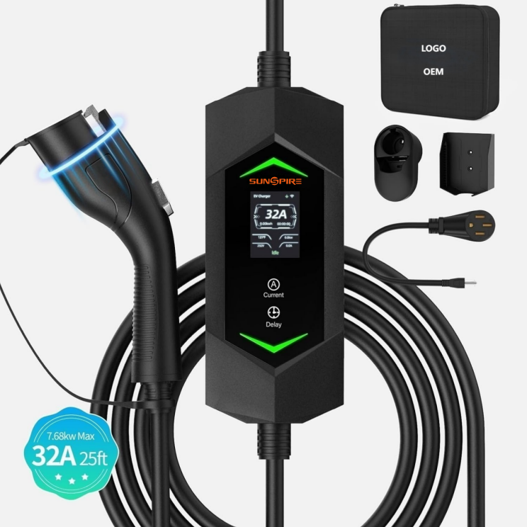 Hot Sale high power home use 3.5KW 7kw 11KW 22KW  type 2 portable ev charger charging station 32A ev Ac fast charging